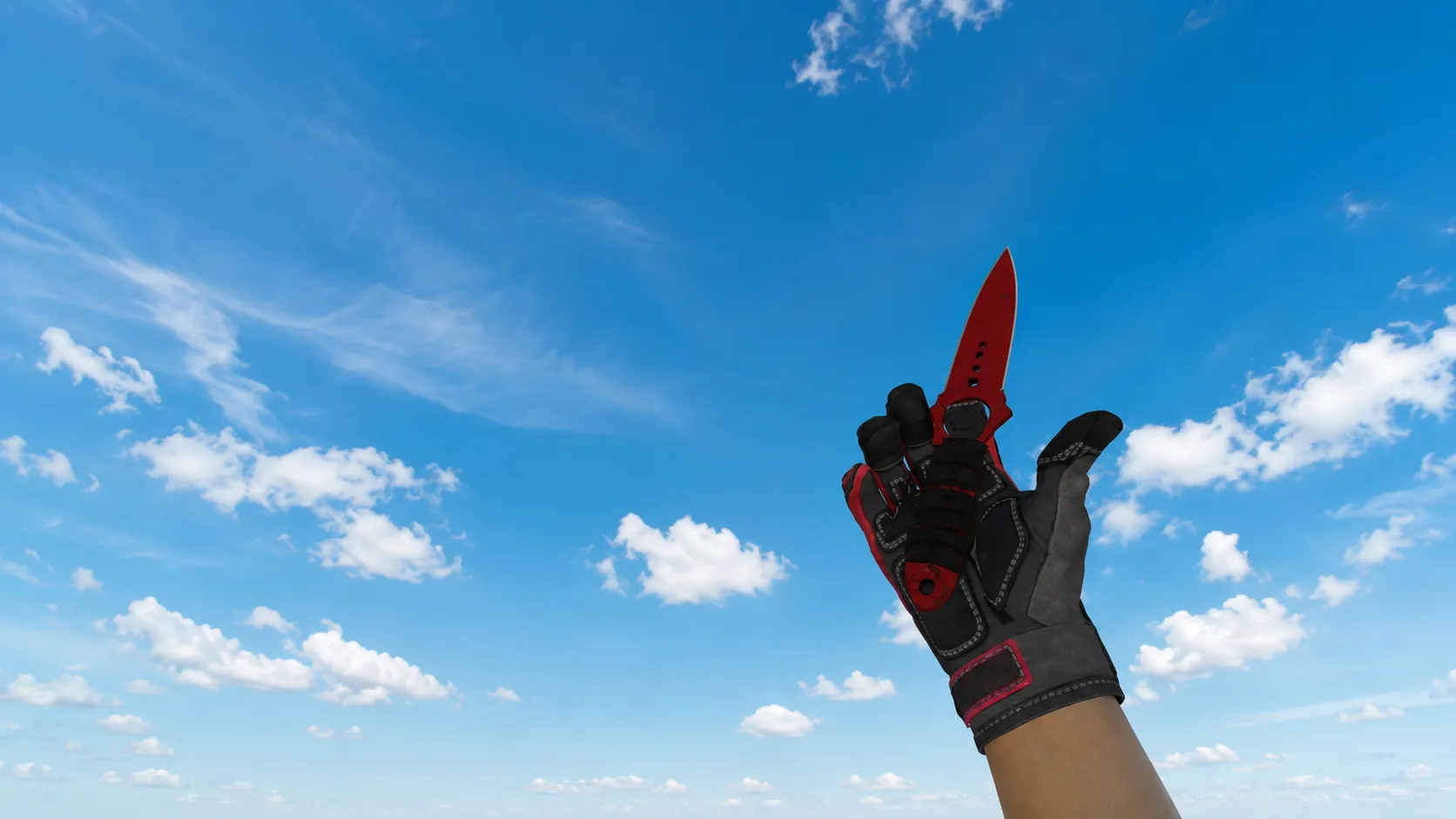 Skeleton Knife "Bloody Web" + Special Forces Gloves "Bloody Kimono"