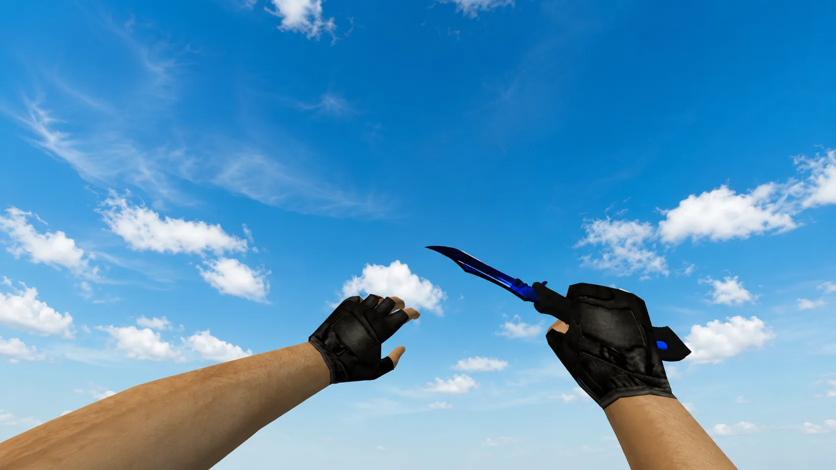 Butterfly knife “Waves-sapphire”