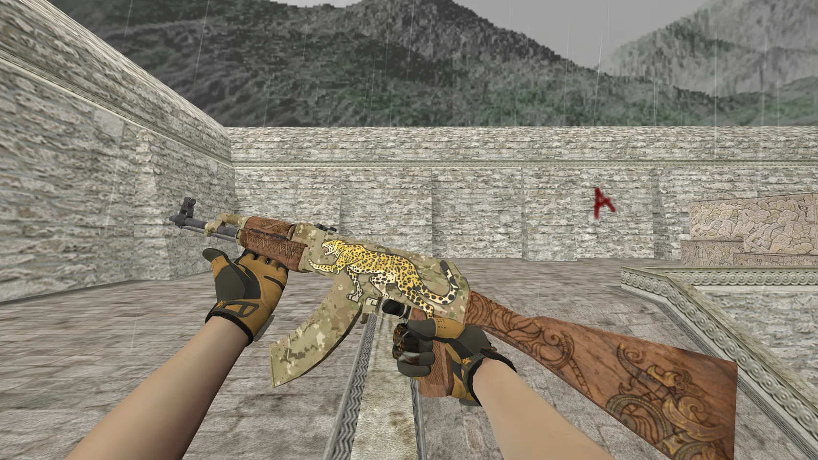 Model AK-47 "Panthera Onca"+"Sports gloves"+"Big catch" for CS 1.6 — 2