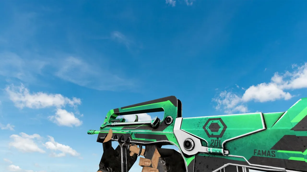 Famas Cyber ​​​​Green Weapon Model do CS 1.6 - Pobierz za darmo — 1